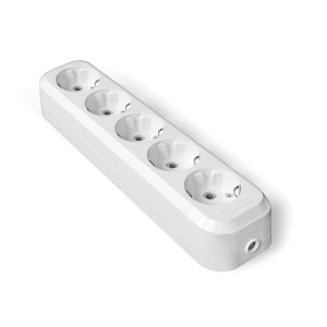 Колодка UNIVersal 5 гнезд с заземлением AБС-пластик