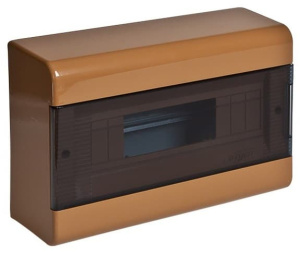 68012К Тусо Щит распределительный навесной ЩРн-П-12 Коричневый с прозрачной дверью