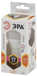 Лампа светодиодная LED Груша A60-17W-827-E27 ЭРА