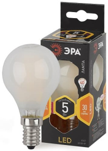 Лампа светодиодная F-LED Шар P45-5W-827-E14 frost ЭРА