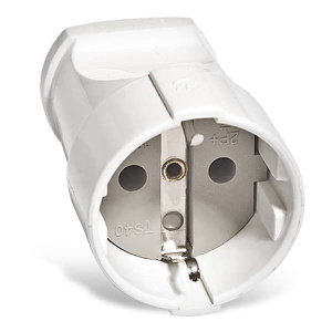 Штепсельное гнездо UNIVersal с заземлением белое 16А 250В