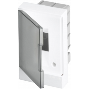Бокс в нишу ABB Basic E 2М серая прозрачная дверь (без клемм) BEF402202