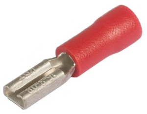 Разъемы плоские изолированные «мама» с ПВХ манжетой РПИ-М 1.5–(2.8) (кр) (100 шт) КВТ