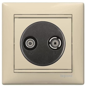 774333 Розетка Слоновая Кость Legrand Valena TV- FM оконечная