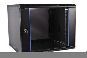 ШРН-Э-9.350-9005 Шкаф телекоммуникационный настенный разборный ЭКОНОМ 9U (600 × 350) дверь стекло, цвет черный ЦМО