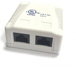 RJ-45-2 (8P8C) CAT5e, 2 выхода (LISTED) компьютерная розетка 2 выхода LISTED