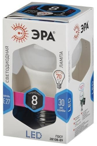 Лампа светодиодная LED Груша A60-8W-840-E27 ЭРА