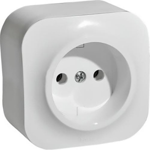 782210 Розетка 1-я без заземления Белая Legrand Quteo