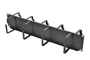 ГКО-2-9-9005 Органайзер кабельный горизонтальный двусторонний 19" 2U, 9 колец, цвет черный ЦМО