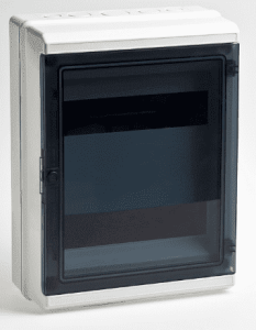 69024П Тусо Щит герметичный распределительный навесной ЩРН-П-24 Серый с прозрачной дверью