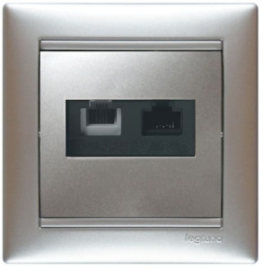 770280 Розетка Алюминий Legrand Valena RJ11/RJ45 5e
