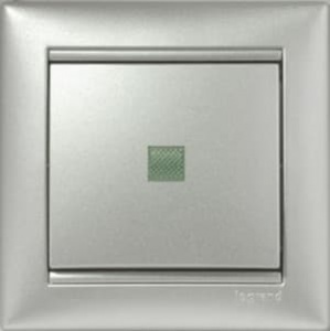 770110 Выключатель Алюминий Legrand Valena 1 кл. с подсветкой