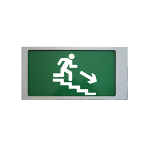 Ирида-Гефест "Выход по лестнице вниз", трафаретный (Т-Е13-Бел/Зел-2х5) Оповещатель охранно-пожарный световой Гефест