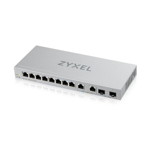 XGS1210-12-ZZ0101F Smart коммутатор 8xGE, 2x1/2,5GE, 2xSFP+, настольный, бесшумный ZYXEL