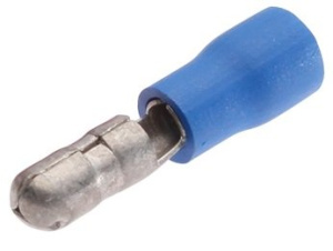 Разъемы штекерные изолированные «папа» с ПВХ манжетой РШИ-П 2.5-4 (син) (100 шт) КВТ