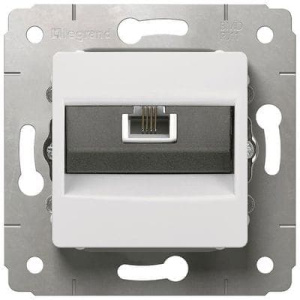 773638 Розетка телефонная RJ11 Legrand Cariva Белая