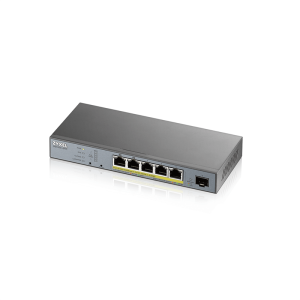 GS1350-6HP-EU0101F L2 коммутатор PoE+ для IP-видеокамер 4xGE PoE+, 1xGE PoE++ (802.3bt), 1xSFP ZYXEL