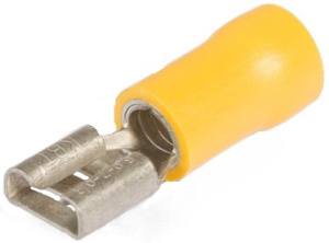 Разъем плоский виброустойчивый ВРПИ-М 6.0–(6.3)  (жел) (100 шт) КВТ