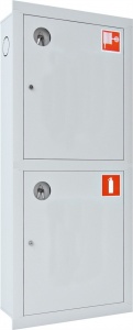 Ш-ПК-О-003ВЗБ (ПК-320ВЗБ) лев. Шкаф пожарный встроенный закрытый белый ТОИР-М