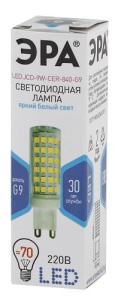 Лампа светодиодная LED JCD-9W-CER-840-G9 ЭРА
