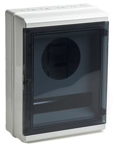 69031П Тусо Щит герметичный распределительный навесной под счетчик ЩУРН-П-12 Серый с прозрачной дверью