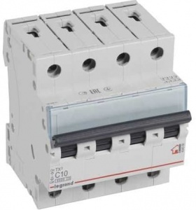 Автоматический выключатель четырехполюсный Legrand TX3 4п C40 6kA 404074