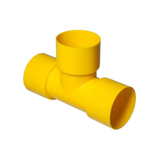 Тройник для двухстенных и дренажных труб 110мм Рувинил