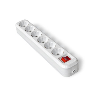 Колодка UNIVersal 6 гнезд с заземлением с выключателем AБС-пластик