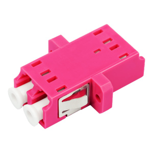 Адаптер оптический проходной LC-LC, OM4, дуплекс (duplex), маджента