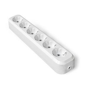 Колодка UNIVersal 6 гнезд с заземлением AБС-пластик