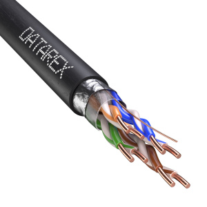 Кабель кат. 5е, 4 пары F/UTP, жила 0,52, PE, черный, катушка 305