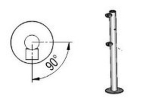 Стойка ограждения c отверстием под фиксатор L- образная (2муфты слева) Praktika OXGARD