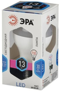Лампа светодиодная LED Груша A60-13W-840-E27 ЭРА