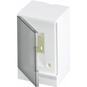 Бокс настенный ABB Basic E 2М серая прозрачная дверь (без клемм) BEW402202