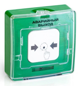 УДП 513-10 исп.1 "АВАРИЙНЫЙ ВЫХОД" (зелёный) Устройство дистанционного пуска Рубеж