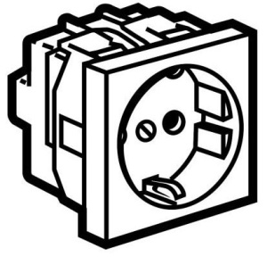 077210 Legrand Mosaic Модуль розетки 2К+3 с винтовыми зажимами, белый