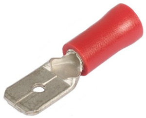 Разъем плоский виброустойчивый ВРПИ-П 1.5–(6.3) (кр) (100 шт) КВТ