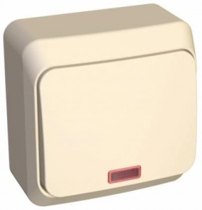 BA10-005K Выключатель Кремовый Schneider Electric Этюд 1кл. с подсветкой