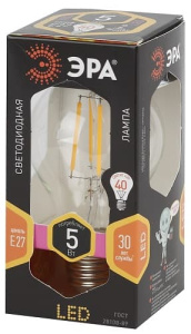 Лампа светодиодная F-LED Груша A60-5W-827-E27 ЭРА