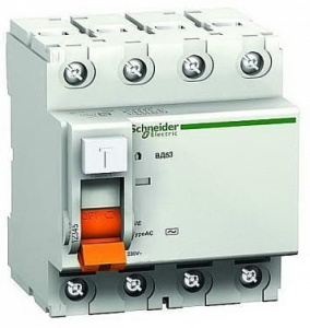 Устройство защитного отключения Schneider Electric (Домовой) ВД63 4п 63А 30mA (тип АС)