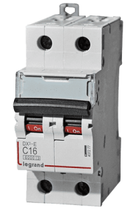 Автоматический выключатель двухполюсный Legrand DX3-E 2п C6 6000/6kА 407274