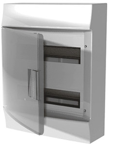 Бокс настенный ABB Mistral41 24М прозрачная дверь с клеммным блоком