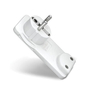 Вилка-невидимка UNIVersal с заземлением белая 16А 250В