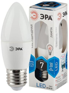Лампа светодиодная LED Свеча B35-7W-840-E27 ЭРА