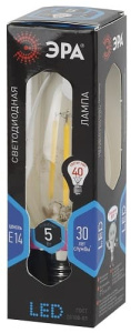 Лампа светодиодная F-LED Свеча B35-5W-840-E14 ЭРА