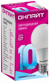 Лампа светодиодная ОНЛАЙТ OLL-A60-10-230-4K-E27