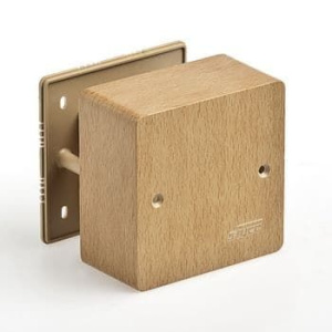 65015-38М Тусо Коробка распаячная для открытой проводки Рувинил под структуру дерева- Бук 85х85х42мм