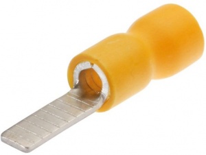 Наконечники штифтовые плоские изолированные с ПВХ манжетой НШПИ 6.0-14 (жел) (100 шт) КВТ