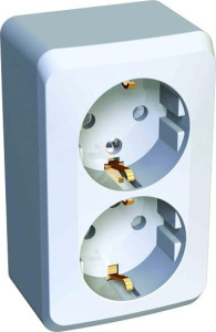 PA16-008B Розетка Белая Schneider Electric Этюд 2-я со шторками и с заземлением