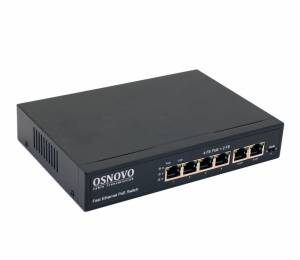 SW-20600(80W) Коммутатор 6-портовый  Fast Ethernet с PoE OSNOVO